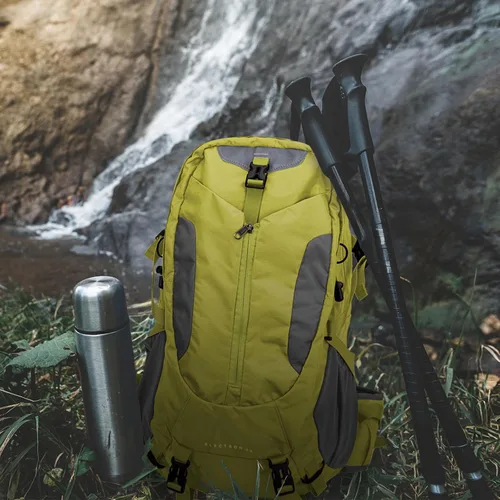 Vista 6 de Mochila de senderismo de 40 litros, mochila de senderismo impermeable con cubierta para lluvia, bolsa de camping grande para deportes al aire libre