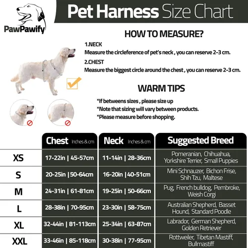 Vista 5 de PawPawify - Arnés para perro, antitirones, personalizable con nombre y número de teléfono, resistente para evitar tirones, ahorcamiento, ideal