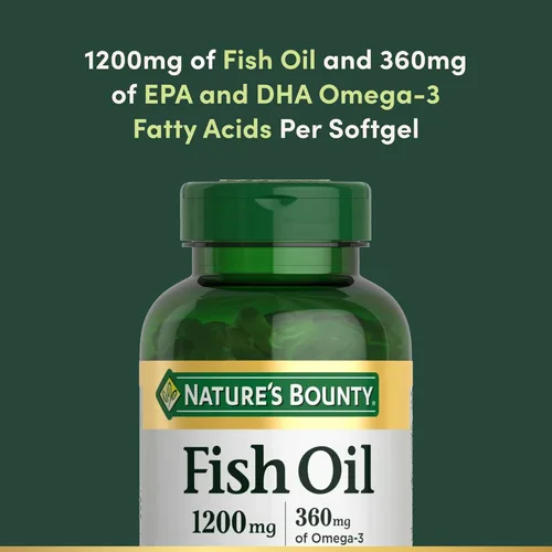 Vista 3 de Nature's Bounty Aceite de pescado de recompensa de la naturaleza, 1200 mg, 360 mcg de Omega-3, 200 Softgels de liberación rápida