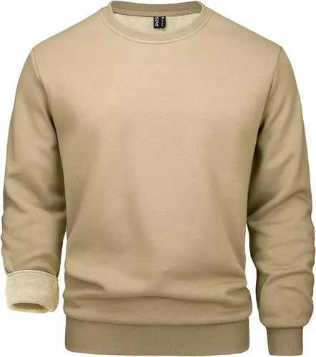 MAGCOMSEN Sudadera de cuello redondo para hombre, de manga larga, informal, cálido, forro polar