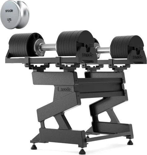 Vista 11 de SNODE AD80 Drop Proof 80 lbs Adjustable Dumbbell Set -Adjustable Weights with Cast Iron Plates and Cradle, Knurled Handle, Fast Adjust, Compact Home