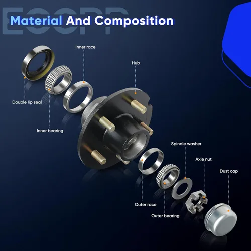 Vista 3 de ECCPP Par de unidades de montaje para cubo de rueda trasera izquierda y derecha para Nissan con 5 lengüetas