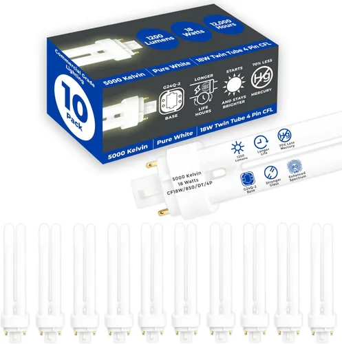 Vista 37 de GoodBulb Bombillas CFL de 13 W, base GX23 de 2 pines, 2700 K, blanco suave, 13 W, alto rendimiento, 800 lúmenes, bombillas fluorescentes compactas