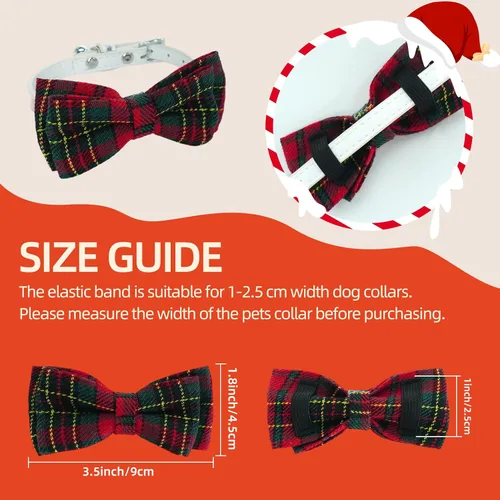 Vista 2 de PAWCHIE Corbatas de moño para perro de Halloween, 6 piezas, lindo collar de perro, accesorios de collar de aseo ajustable, pajaritas para perros