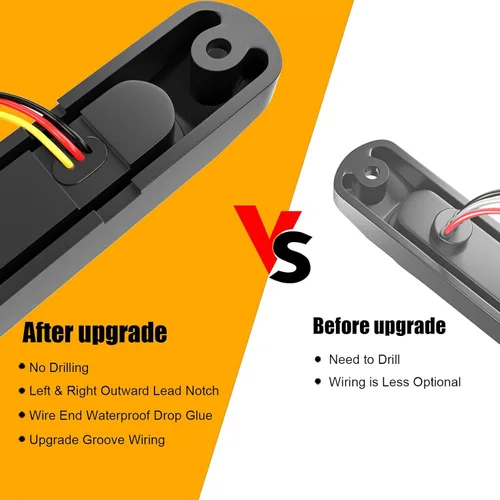 Vista 4 de PSEQT Luces LED de identificación de remolque, 10 pulgadas, 15 luces LED direccionales, tira de luz trasera para camión, luces marcadoras laterales