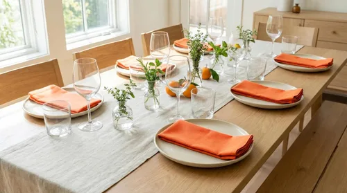 Vista 6 de PurpleEssences - Juego de 6 servilletas de tela para cena 100% algodón de 45x45 centímetros - Suave y duradero, lavable - Ideal para fiestas