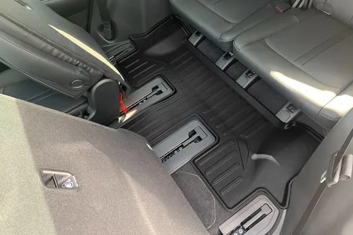 Vista 5 de SMARTLINER Juego de alfombrillas de 3 filas de ajuste personalizado para todo tipo de clima, compatible con Kia Sorento 2021-2025