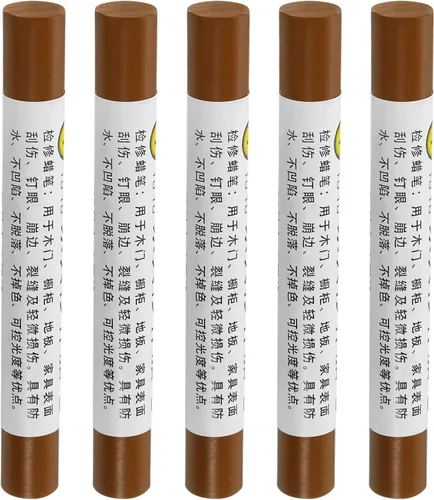Vista 80 de uxcell Lápices de reparación de muebles, 5 unidades, barra de relleno de cera de madera, marcadores de muebles para retoques - para agujeros