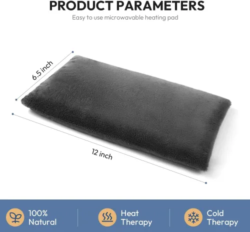 Vista 5 de Almohadilla térmica para microondas, 6.5 x 12 pulgadas, almohadillas térmicas para microondas para cuello y hombros, almohada de calor húmedo