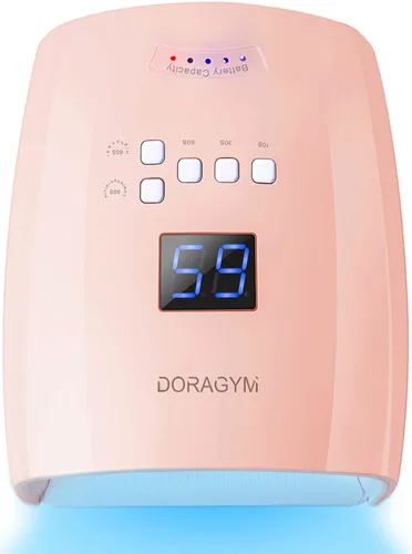 Lámpara de uñas LED UV, secador de esmalte de gel inalámbrico para manicura de gel profesional - rosa