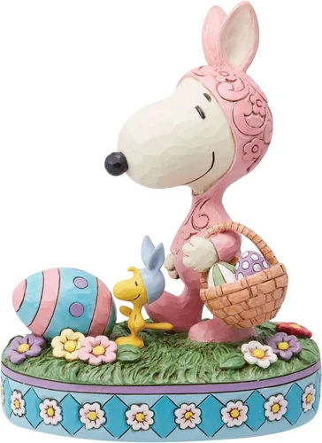 Vista 6 de Enesco Peanuts by Jim Shore Snoopy and Woodstock - Figura de conejitos de Pascua, 6 pulgadas, multicolor