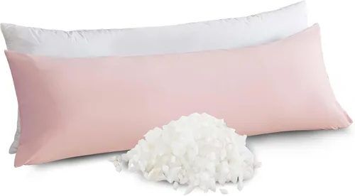 Vista 21 de WhatsBedding Almohada corporal de espuma viscoelástica con funda de algodón transpirable con cremallera, almohada de cuerpo completo para adultos