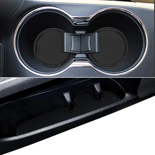 Auovo Alfombrillas antipolvo para puerta Toyota Highlander Accesorios 2019 2018 2017 2016 2015 2014 Inserto para portavasos con revestimiento para