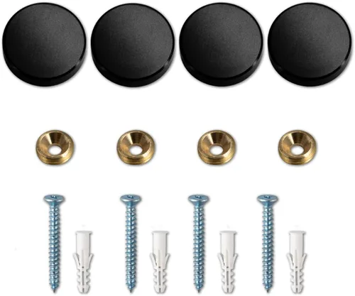 Vista 5 de Tapones de rosca decorativos, tapa de aleación de aluminio macizo, tornillos decorativos con tapas, 0.6 pulgadas, negro pulido