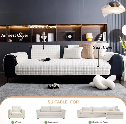 Vista 2 de Funda de sofá para mascotas, lavable, protector de sofá para perros con diseño antideslizante, funda para muebles apta para mascotas