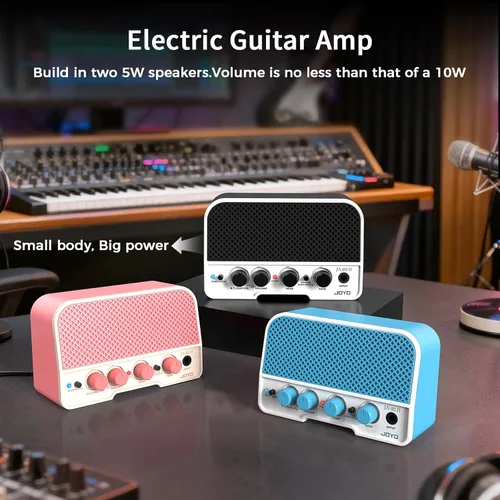 Vista 2 de JOYO Mini Amplificador de Guitarra Eléctrica 5W Pequeño Amplificador de Guitarra para Práctica con Bluetooth, Canales Limpios y Overdrive, Portátil
