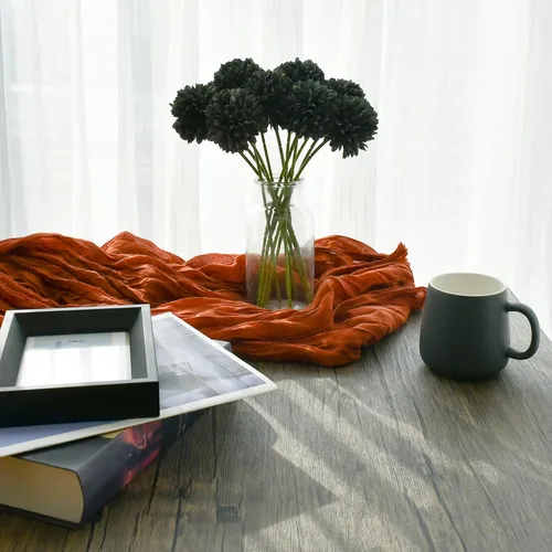 Vista 4 de Mandy's Crisantemo negro – 12 piezas de flores artificiales para centro de mesa del hogar, decoración de primavera y verano, flores de seda