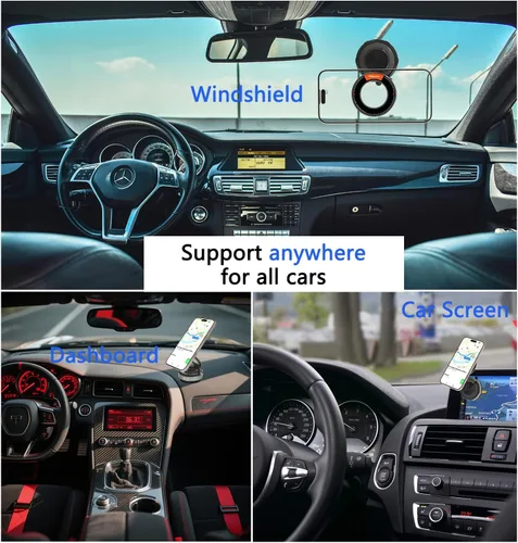 Vista 4 de Soportes de teléfono para tu auto para MagSafe 360° de succión de vacío ajustable para teléfonos móviles de automóvil, soporte para teléfono celular