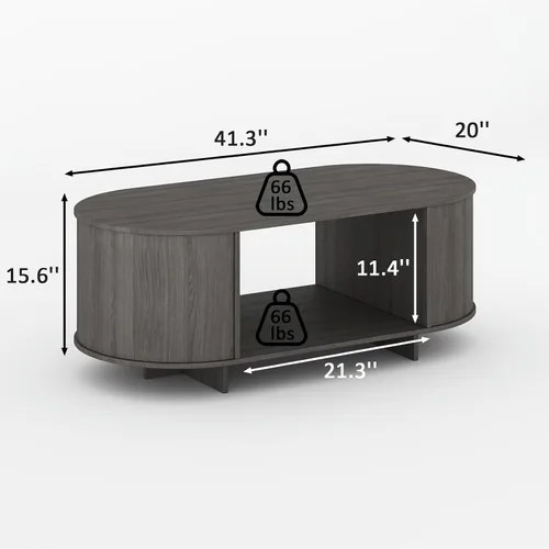 Vista 6 de Juego de Mesa de Centro y Soporte para TV de 2 Piezas, Centro de Entretenimiento con 2 Cajones, Consola de TV Moderna de 78.7'', Mesa de Centro