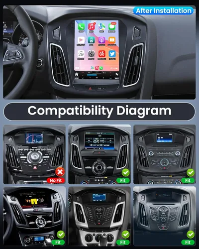 Vista 2 de Estéreo de coche Ford Focus de 10.4 pulgadas Android 12 Radio de actualización 2012-2018 con pantalla táctil 1024 * 768 RDS Auto con GPS Bluetooth