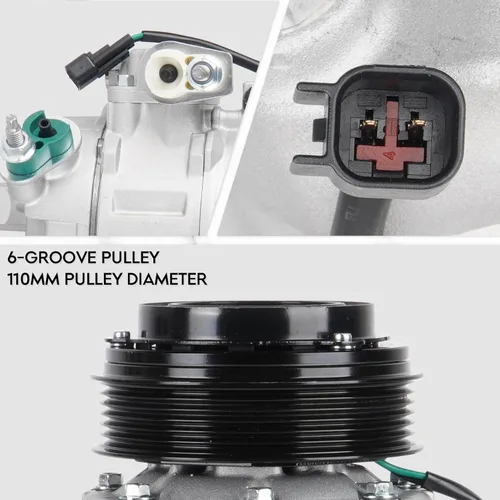 Vista 7 de Compresor de aire acondicionado de CA con embrague para Ford Explorer 2011-2019 3.5L