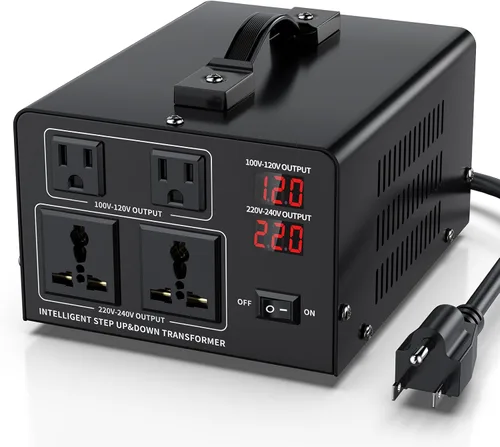 Vista 12 de Transformador Convertidor de Voltaje de 1000W Paso Arriba 110V/120V a 220V/240V o Paso Abajo 220V a 110V Convertidor de Potencia AC, Protección