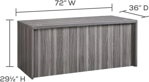 Vista 2 de Safco ARD7236LGS Aberdeen - Escritorio rectangular frontal recto, 72 pulgadas de ancho x 36 pulgadas de profundidad, color gris acero Tf Laminado