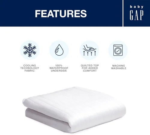 Vista 4 de Delta Children, Gap babyGap - Protector de colchón para cuna, color blanco