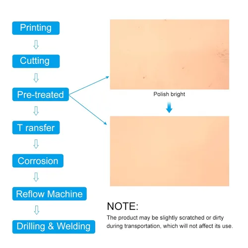 Vista 4 de PATIKIL Placa PCB de cobre, 2 piezas de 7.9 x 7.9 in, placa de circuito recubierta de cobre de una sola cara, laminada en blanco, almohadillas