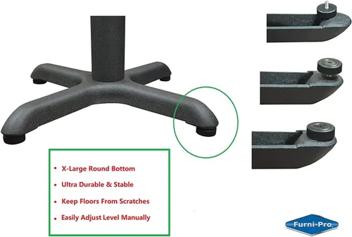 Vista 7 de 12 niveladores de base de mesa/pies de base/base de mesa para restaurantes y hogares. Ajustable, nailon negro, atornillado, con rosca #1/4-20. Bueno