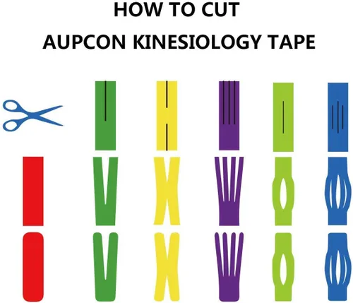 Vista 6 de AUPCON Cinta de kinesiología elástica de kinesiología, cinta atlética terapéutica, hipoalergénica, transpirable, de algodón, cinta muscular