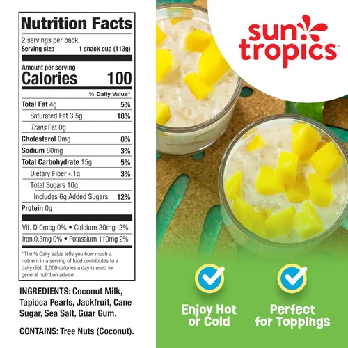Vista 7 de Sun Tropics Pudín de tapioca, fruta de yaca, pudín vegano, sin lácteos, sin gluten, sin OMG, listos para comer, 8.0 onzas (paquete de 6)