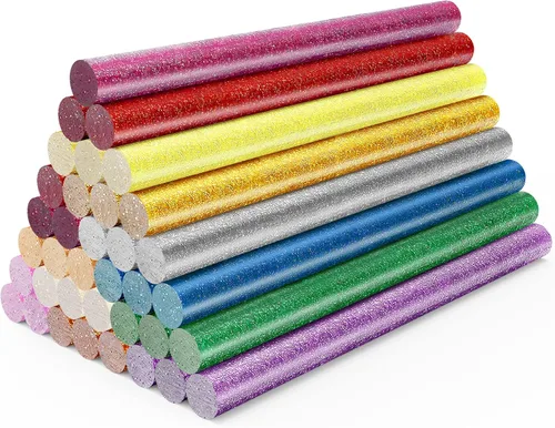 Vista 20 de ENPOINT Palitos de pegamento caliente de oro metálico, paquete de 36 unidades de mini pegamento adhesivo para manualidades, pegamento termofusible
