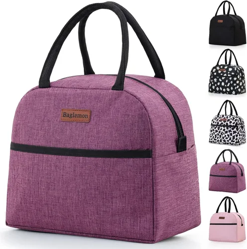 Vista 19 de Bolsa de almuerzo aislada Baglemon para mujer y hombre, contenedores de almuerzo reutilizables de alta capacidad para trabajo y picnic