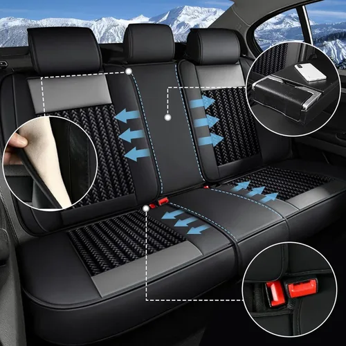 TTX LIGHTING Fundas para Asientos de Coche Juego Completo Compatible con Nissan Frontier 2007-2024 2025 Protector de Asiento de Cuero Impermeable y