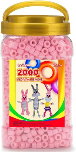 Vista 14 de IOOLEEM Cuentas de pony (2000 piezas, cuentas de pony negras), cuentas para hacer joyas, cuentas para manualidades, suministros para ensartar