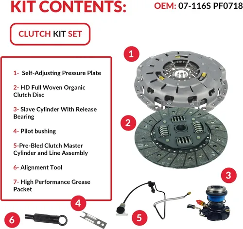Vista 2 de Kit de Embrague y Esclavo con Pre-BCilindra Maestro y Ensamblaje de Línea Compatible con Ranger B2300 B2500 B3000 1995-2011 2.3L L4 2.5L L4 3.0L V6