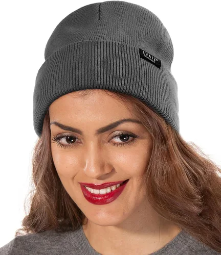 Vista 7 de Gorro de invierno con forro de satén para mujer, gorro de reloj de punto con forro de seda, gorra unisex de calavera sólida