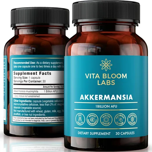 Akkermansia Suplemento probiótico – Promueve la comodidad digestiva, el revestimiento intestinal y el apoyo del microbioma – GLP-1 y bienestar