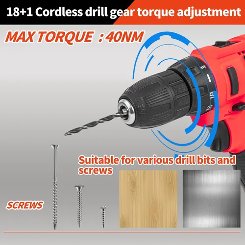Vista 3 de Conjuntos de herramientas de 346 piezas, juego de taladro eléctrico de 18 V para hombres, kits de herramientas manuales para el hogar DIY, juego