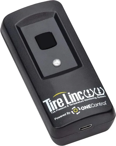 Indicador de alerta del sistema de monitoreo de presión y temperatura de neumáticos Lippert Tire LINC para RVs y vehículos de remolque, compatible