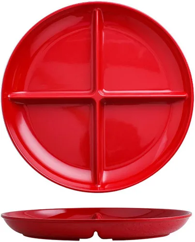 Vista 8 de Baby Blue - Platos divididos con 4 compartimentos, bandeja para aperitivos, platos de frutas de grado alimenticio, sin BPA, 1 paquete