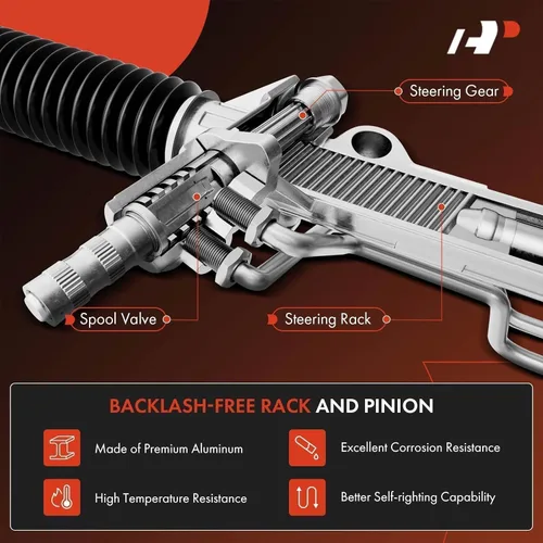 Vista 6 de A-Premium - 3 piezas de cremallera y piñón de dirección hidráulica compatibles con Chevrolet Silverado 1500 y GMC Sierra 1500, 2007 2008 2009 2010