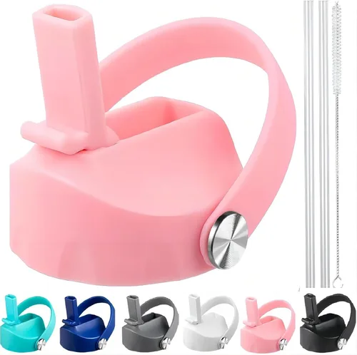 Vista 8 de Tapa de popote para Hydro Flask boca ancha, tapas con popote para Hydroflask boca ancha de 32 40 onzas, tapa de repuesto superior, accesorios