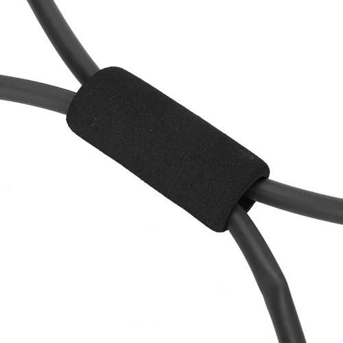 Vista 8 de Figura 8 Banda de resistencia, banda de resistencia de ejercicio TPE con mango de espuma absorbente de sudor, bandas de entrenamiento elásticas