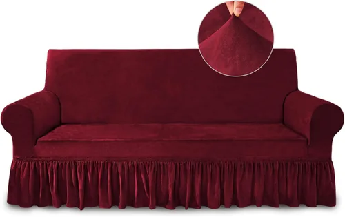 Vista 11 de NICEEC Funda para Sofá de Dos Plazas Súper Suave de 1 Pieza Color Café Claro Funda Elástica para Sofás de Dos Plazas Elástica Universal de Spandex