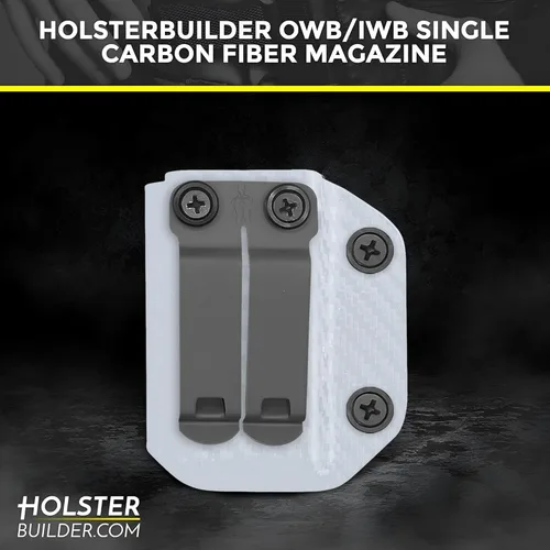 Vista 2 de Funda de doble lado IWB/OWB de fibra de carbono - Ideal para Glock 19, 27, 43x, 45 y otros modelos - Funda de ocultación conveniente con funda