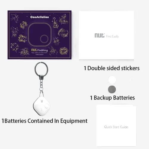 Vista 2 de Localizador de llaves, 1 paquete de rastreador Bluetooth con llavero para regalos, llaves, billeteras de mascotas, mochilas y tabletas, constelación