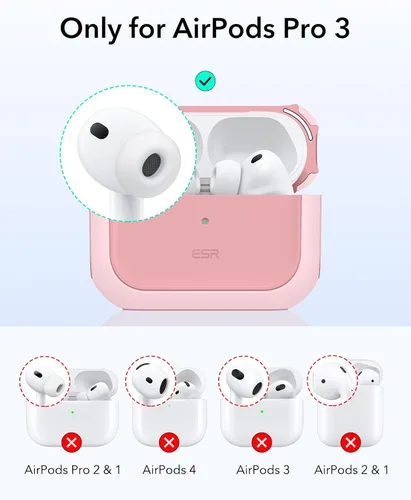 Vista 2 de ESR Funda para AirPods Pro 3, Compatible con Funda de AirPods Pro de 3ª Generación (2025), Compatible con MagSafe, Cubierta de Protección Completa
