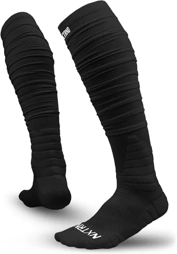Nxtrnd XTD - Calcetines de fútbol americano fruncidos, calcetines deportivos acolchados extralargos para hombres y niños